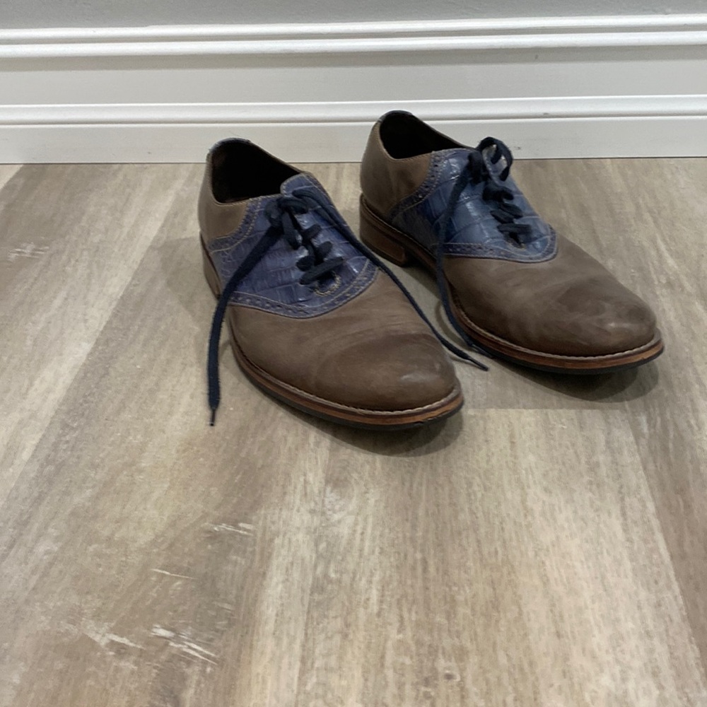 🔥🔥Mens Cole Haan Mock Gator Saddle
